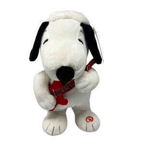 Hallmark Merry Rockin Christmas Snoopy Plush Guitar 50th Anniversary 12" READ